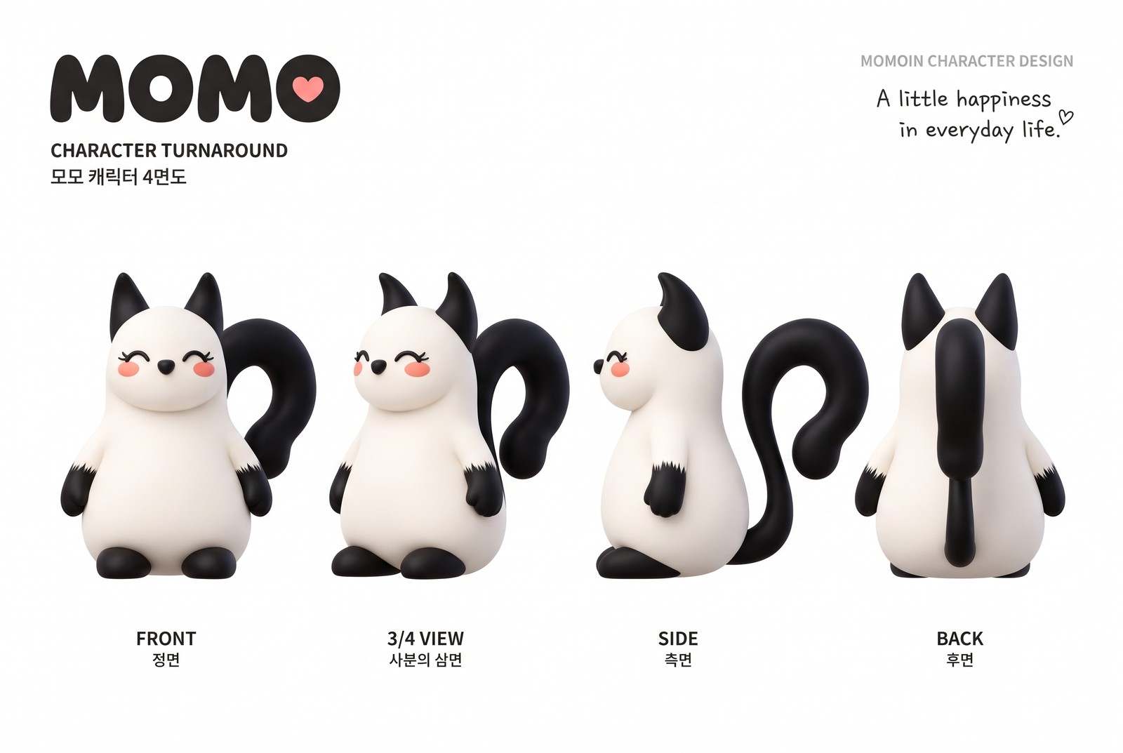 모모 캐릭터 4면도